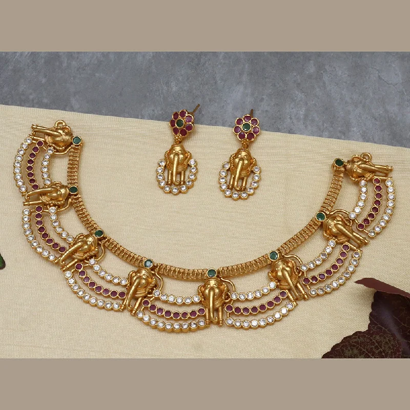 Stellar charm necklaces-Diksha Collection Gold Plated Necklace Set