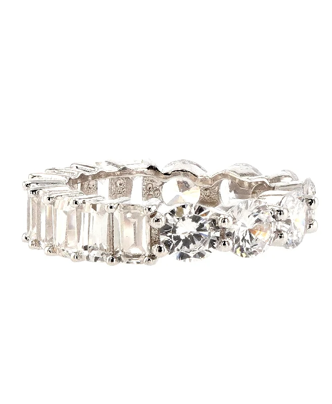 Sleek band rings-Cubic Zirconia Eternity Band