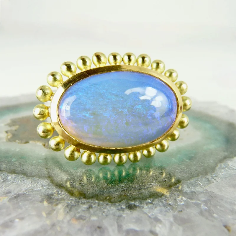 Rustic lock rings-Opal Courtesan Ring