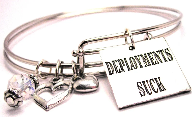 Sleek gem bangles-Deployments Suck Expandable Bangle Bracelet Set