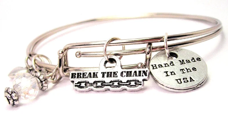 Quirky bead bangles-Break The Chain Expandable Bangle Bracelet Set