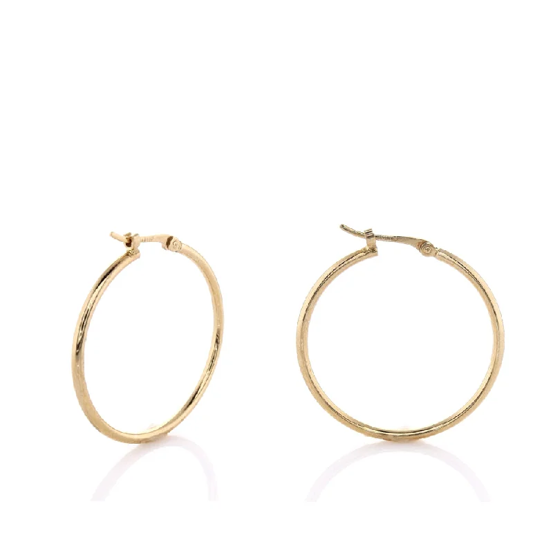 Flat knot earrings-14k Yellow Gold Hoop Earrings