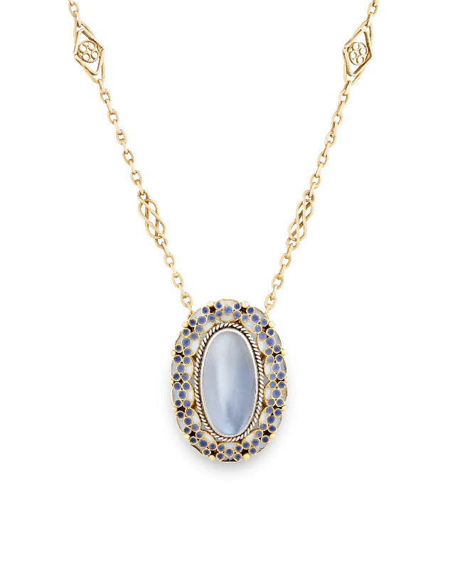 Topaz accent brooch-Louis Comfort Tiffany Moonstone Pendant Brooch