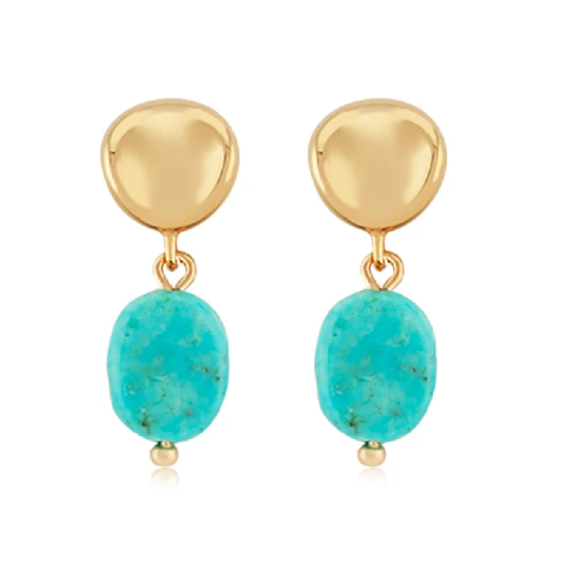 Silk fringe earrings-14k Turquoise Drop Earrings