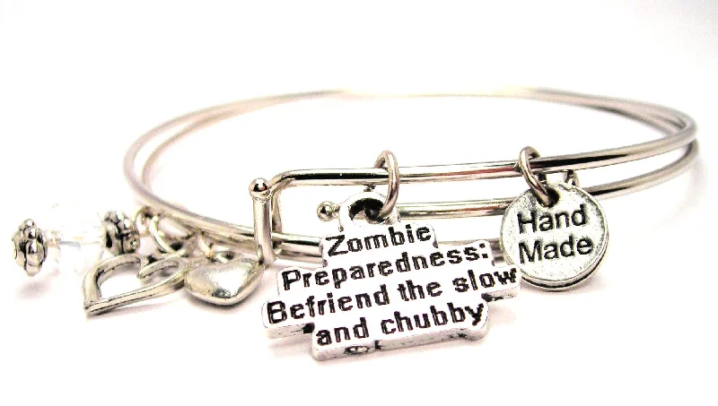 Chunky gem bangles-Zombie Preparedness Befriend The Slow And Chubby Expandable Bangle Bracelet Set