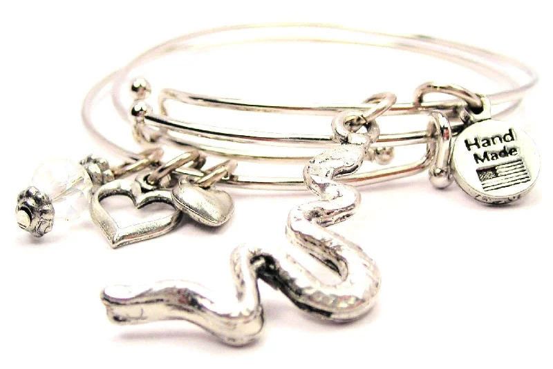 Tri-tone bangles-Corn Snake Expandable Bangle Bracelet Set