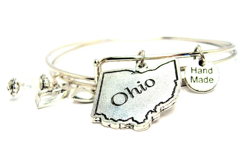 Pink gold bangles-Ohio Expandable Bangle Bracelet Set