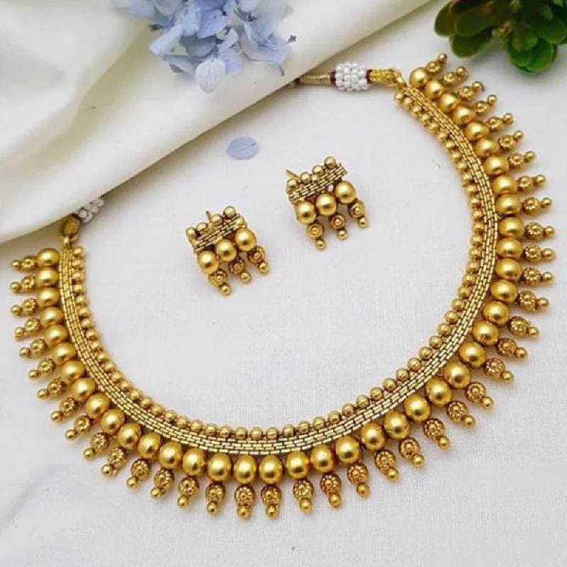 Vibrant enamel necklaces-H K Fashion Gold Plated Necklace Set