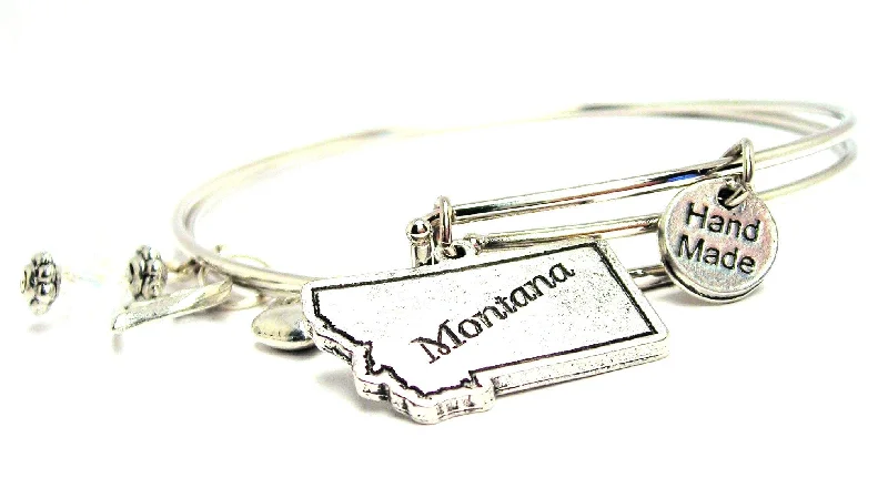 Beaded cluster bangles-Montana Expandable Bangle Bracelet Set