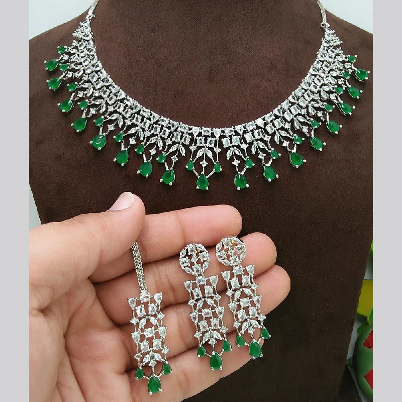 Fine bead necklaces-Manisha Jewellery American Diamond Necklace Set