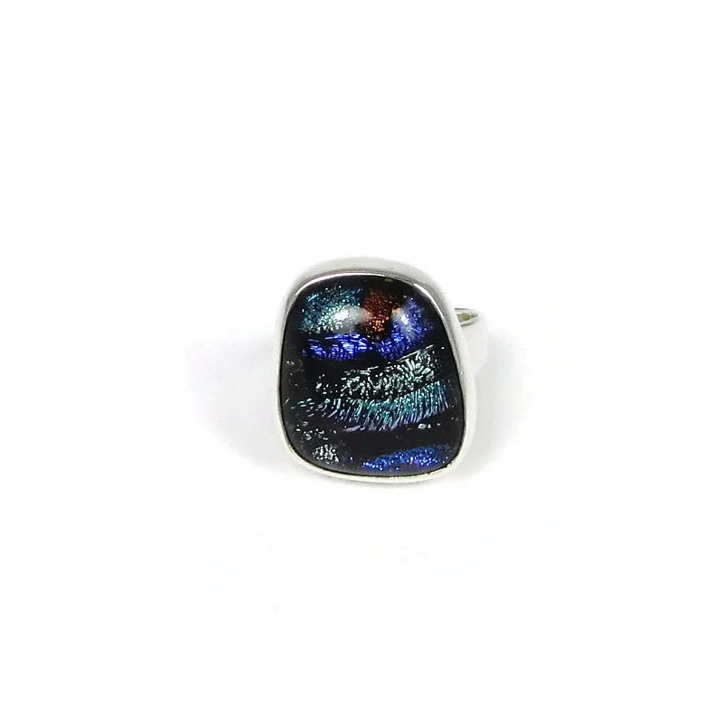 Glossy enamel rings-Dichroic Glass Ring