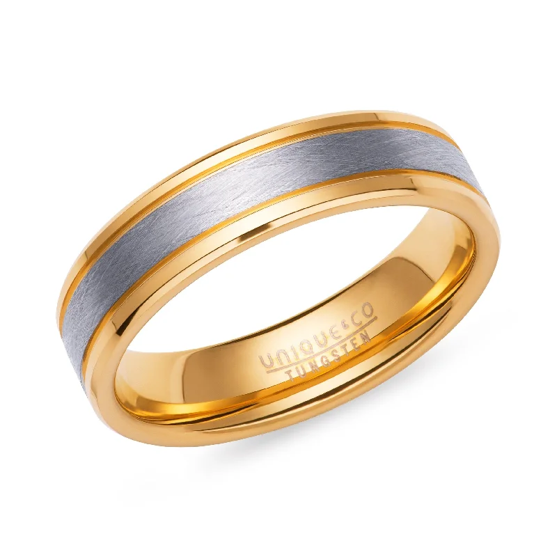 Tide shape rings-Unique & Co Tungsten Ring Gold Plated