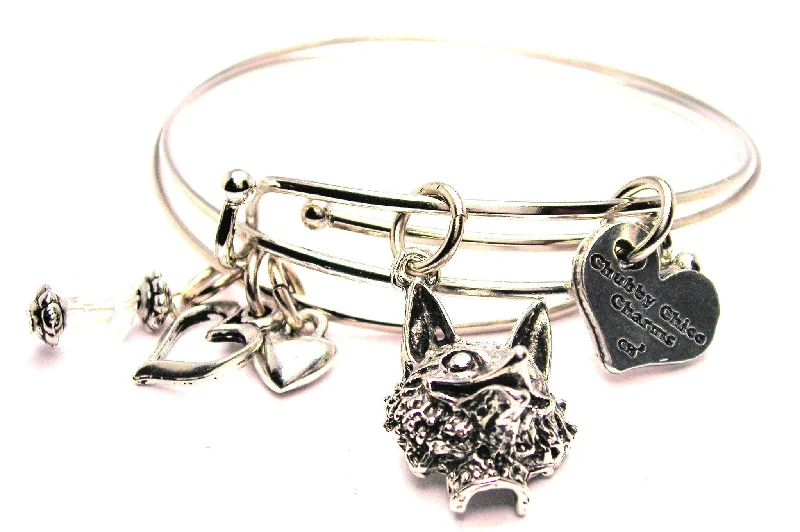 Alloy weave bangles-Fox Head Expandable Bangle Bracelet Set