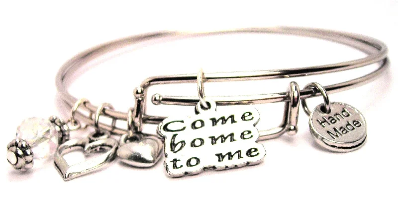 Bead trim bangles-Come Home To Me Expandable Bangle Bracelet Set