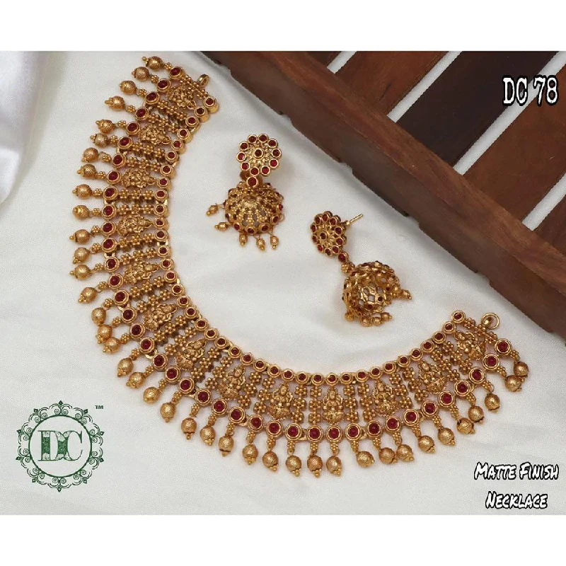 Whimsical bead necklaces-Manisha Jewellery Pearl Gold Plated Choker Necklace Set