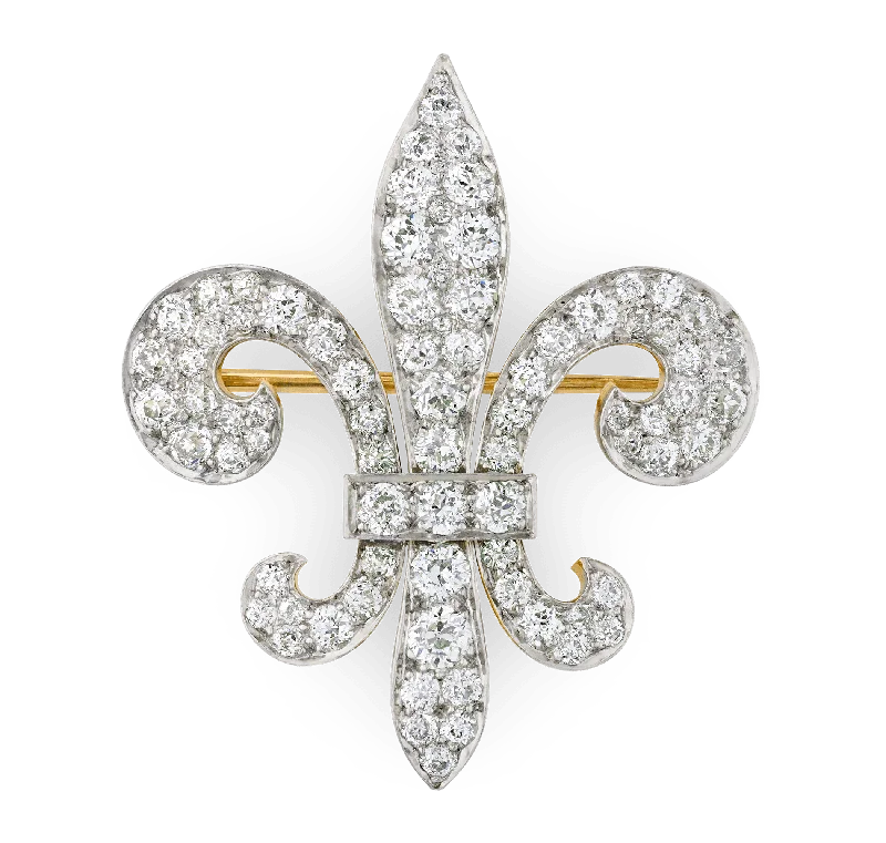 Stellar gem brooch-Diamond Fleur-de-lis Brooch