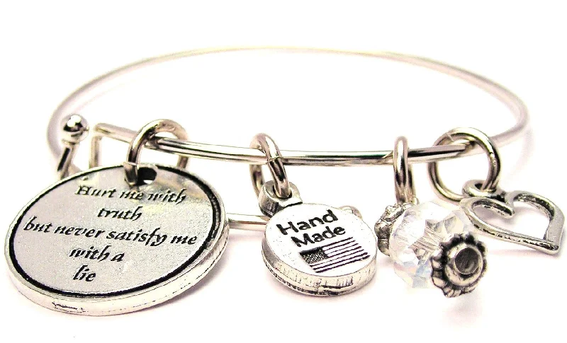 Astro theme bangles-Hurt Me With Truth But Never Satisfy Me With A Lie Bangle Bracelet