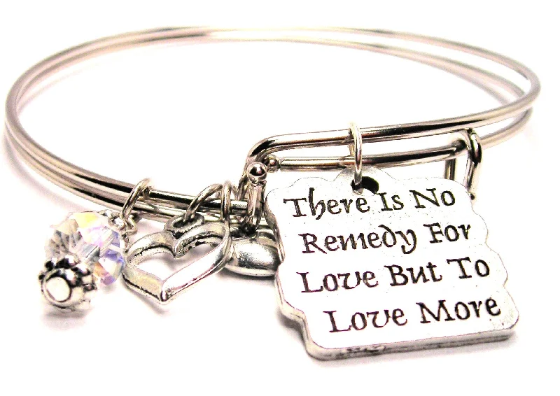 Coiled cord bangles-There Is No Remedy For Love But To Love More Expandable Bangle Bracelet Set