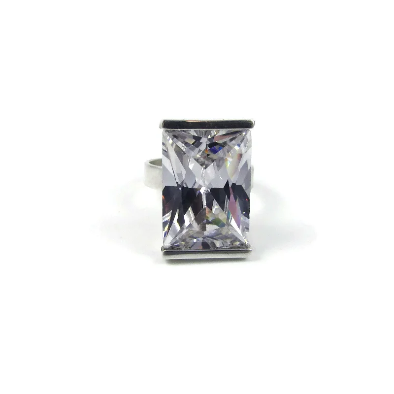 Bold geometric rings-Slide CZ Ring