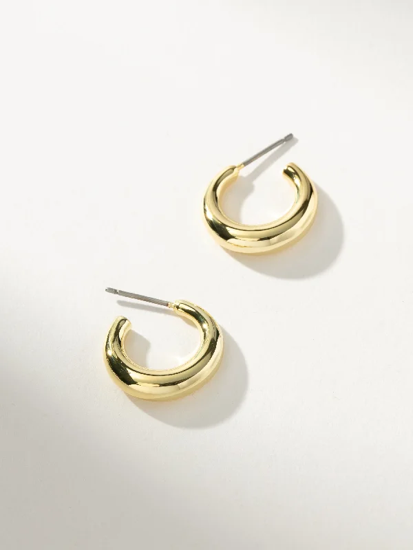 Wide hoop earrings-Good Looking Dome Hoop Earrings