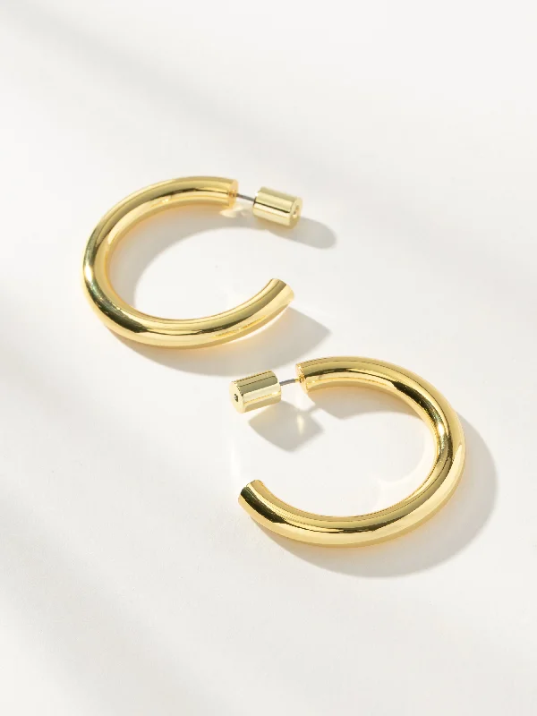 Petal hoop earrings-Effortless Tube Hoop Earrings