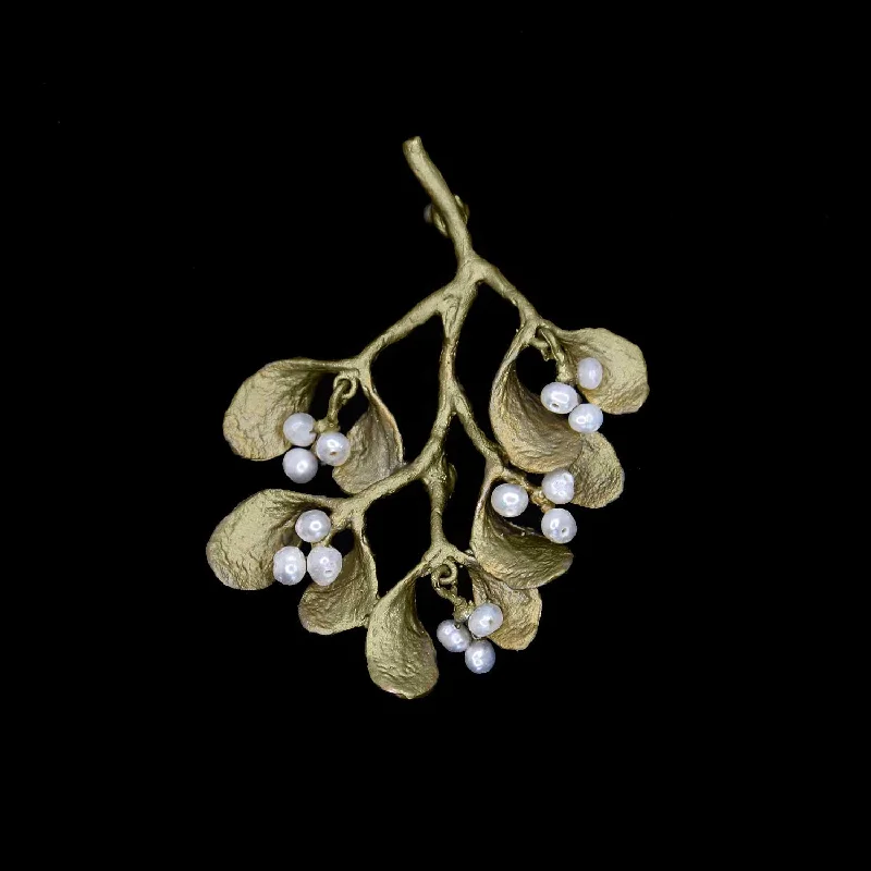 Moonstone brooch-Mistletoe Brooch - Statement