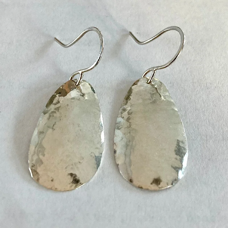 Dainty charm earrings-Sterling Silver Small Pebble Earrings