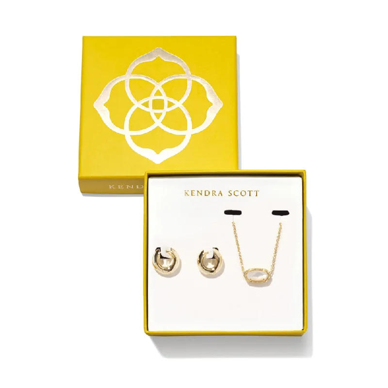 Radiant star earrings-Kendra Scott Elisa Mikki Earrings & Necklace Gift Set