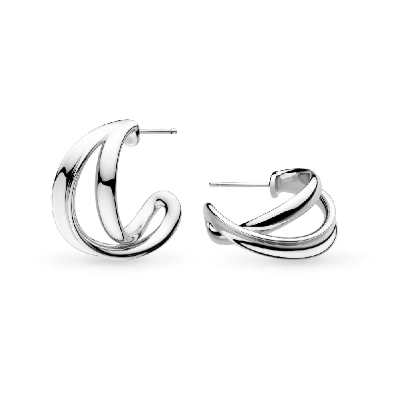 Two-tone earrings-Kit Heath Serenity Grande Crossover Hoop Earrings