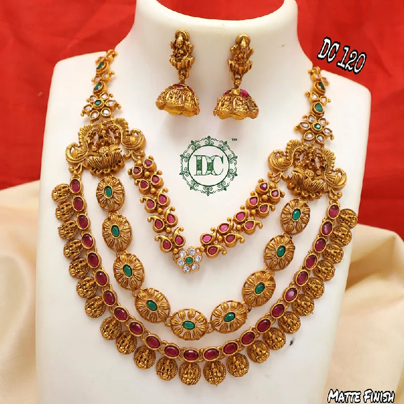 Chunky gem necklaces-Diksha Collection Gold Plated Necklace Set