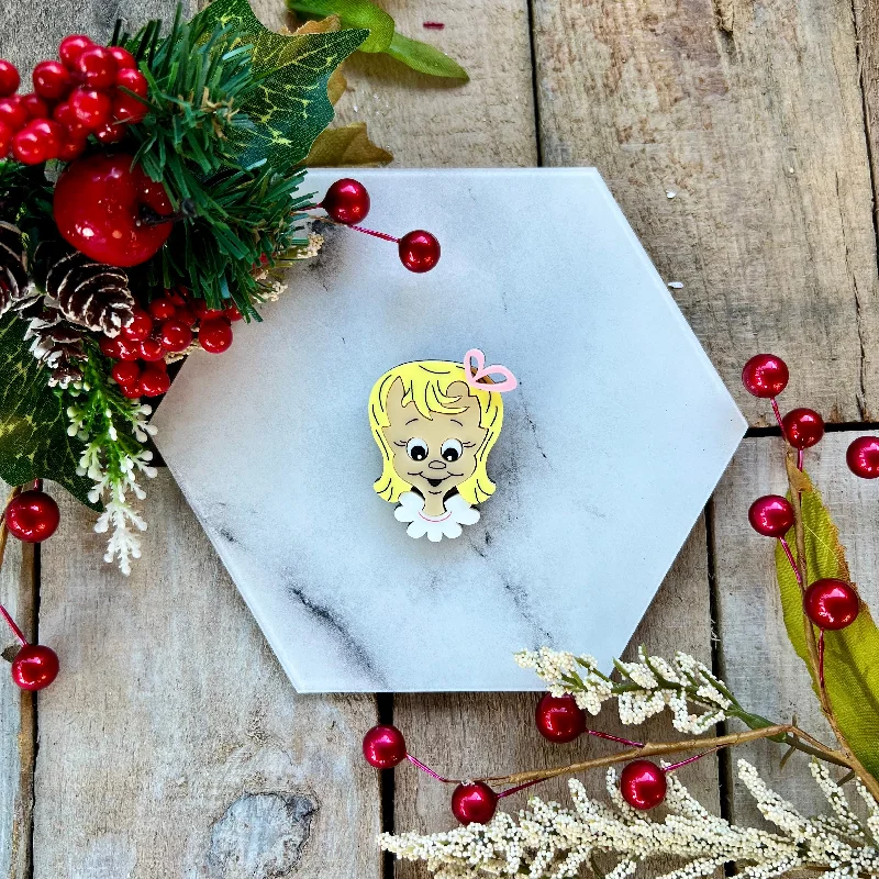 Solid gem brooch-Cindy Lou Who Brooch