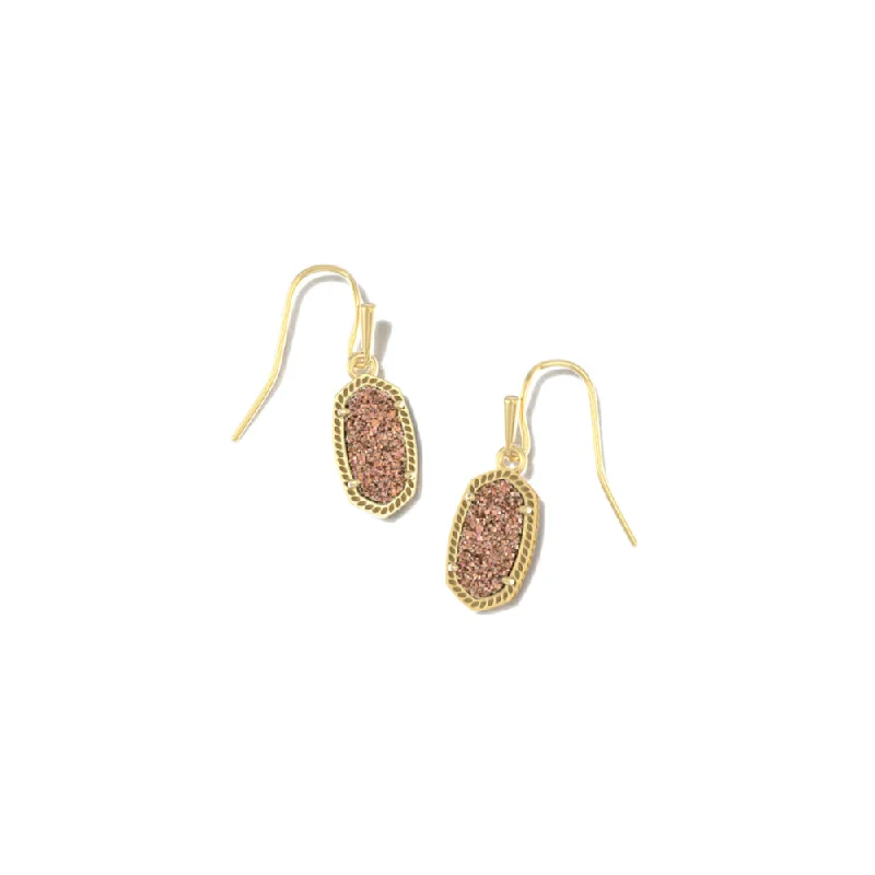 Astro motif earrings-Kendra Scott Lee Gold Drop Earrings in Spice Drusy