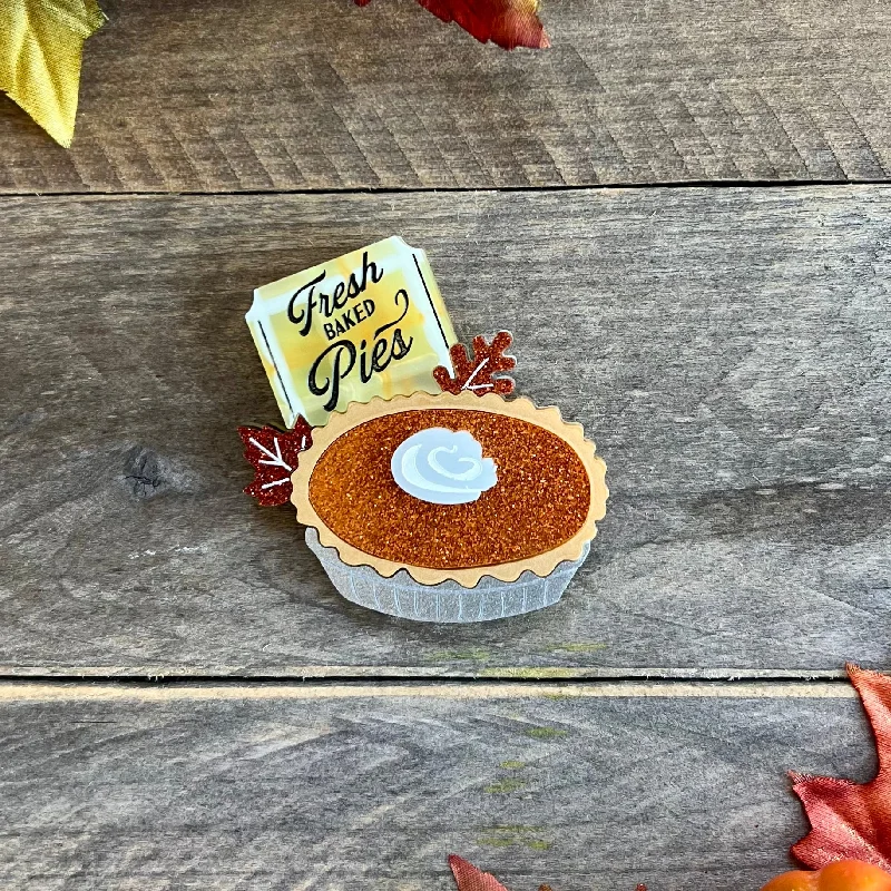 Worn texture brooch-Fresh Baked Pumpkin Pie Brooch