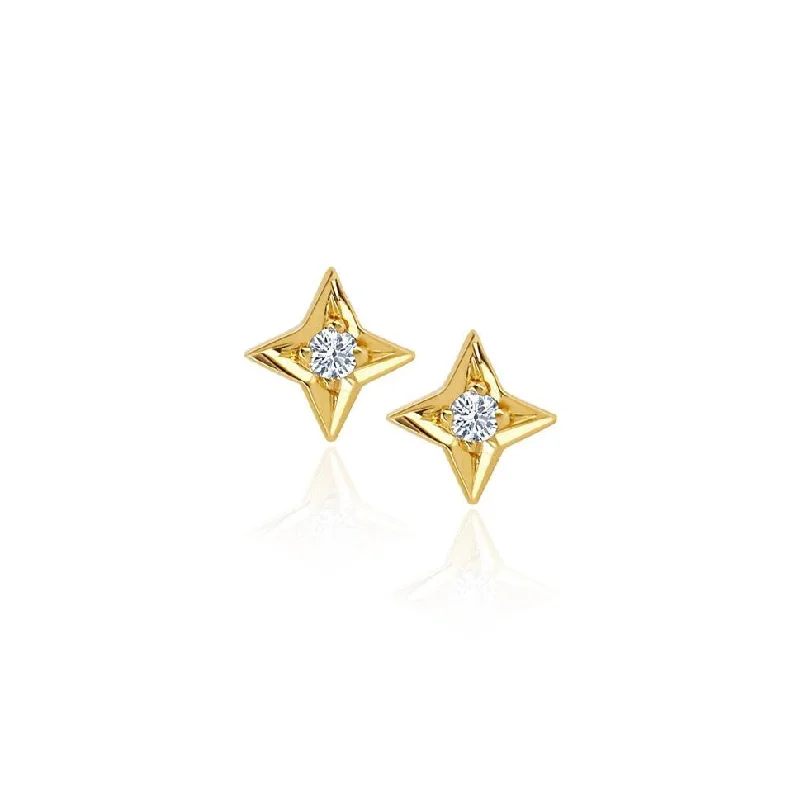 Silk thread earrings-Four Point Star Studs | Ready to Ship