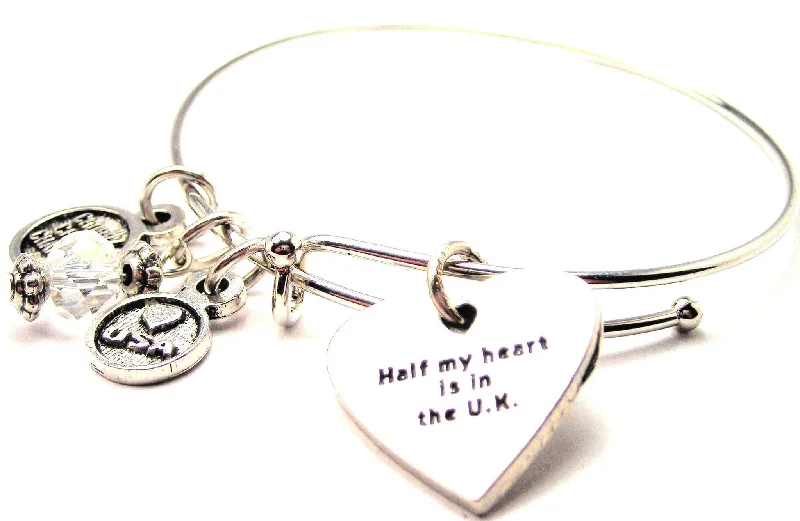 Cultured pearl bangles-Half My Heart Is In The U.K. Bangle Bracelet