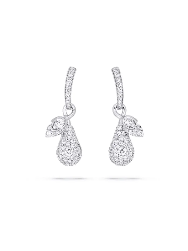 Crystal braid earrings-Orchard White Gold Pavé Diamond Earrings