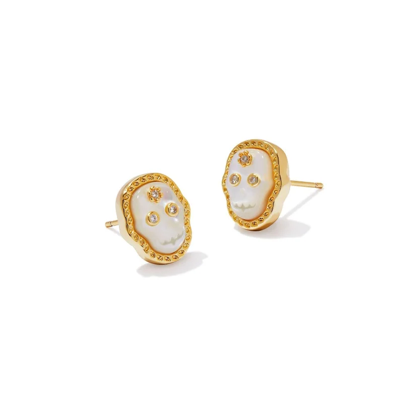 Warm wood earrings-Kendra Scott Skeleton Stud Earrings