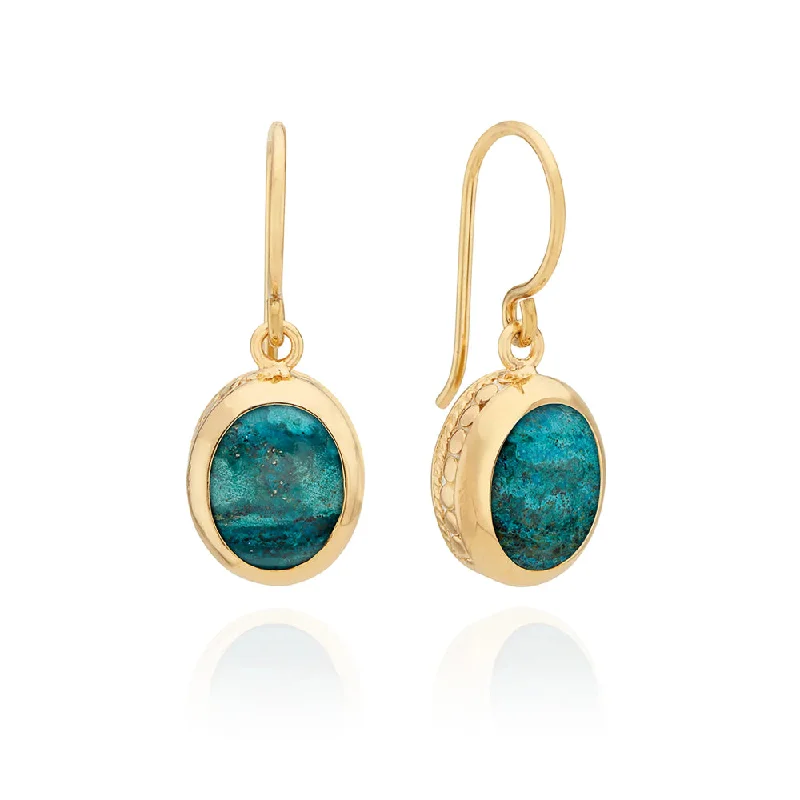 Bright stud earrings-Anna Beck Malachite Chrysocolla Drop Earrings