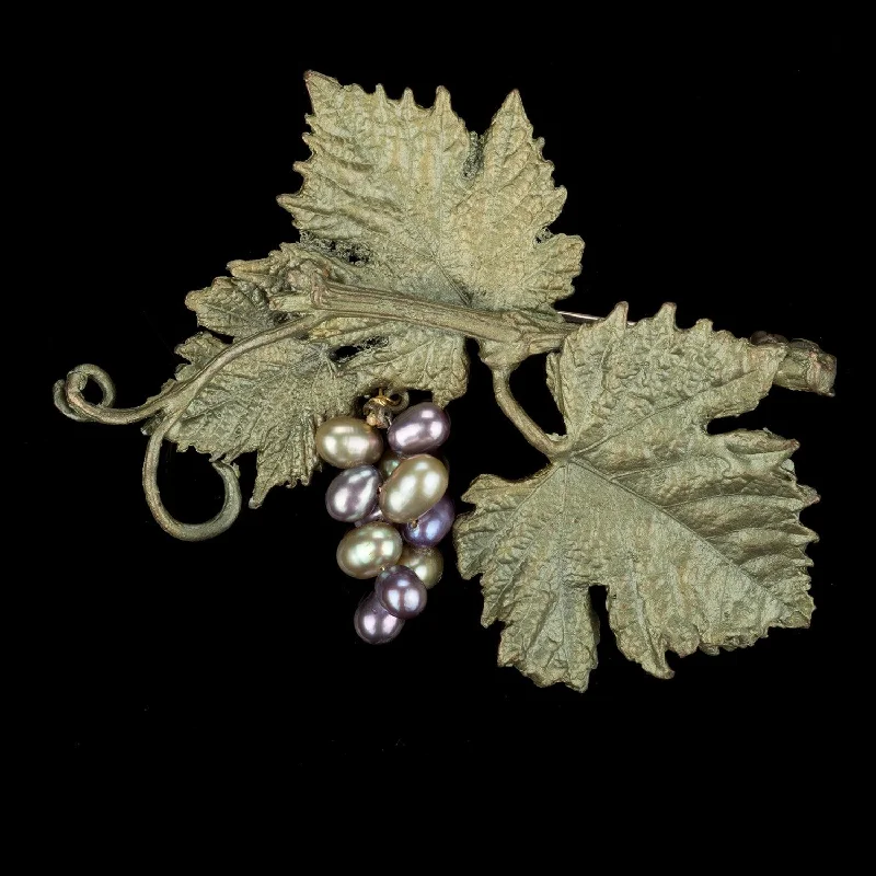 Curved gem brooch-Grape Vines Brooch