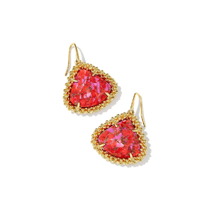 Pure crystal earrings-Kendra Scott Framed Kendall Large Gold Drop Earrings