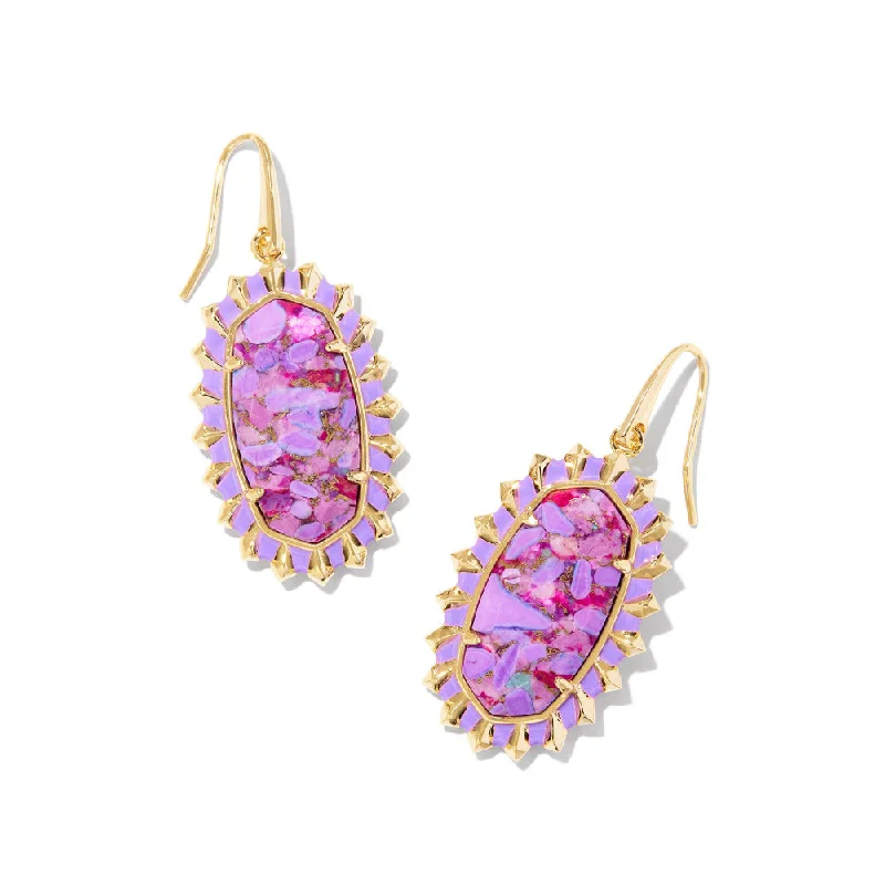 Flat knot earrings-Kendra Scott Dani Color Burst Frame Drop Earrings