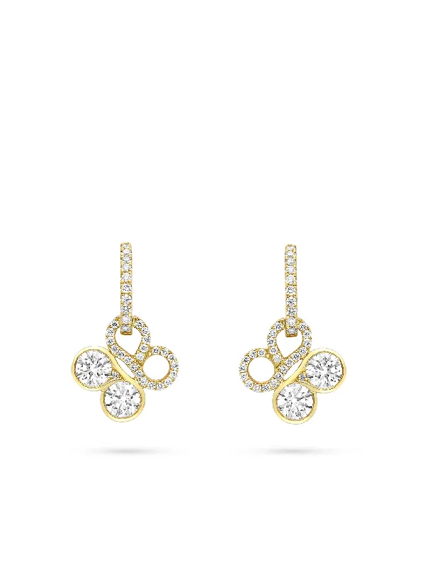 Sleek dangle earrings-Be Boodles Yellow Gold Diamond Drop Earrings