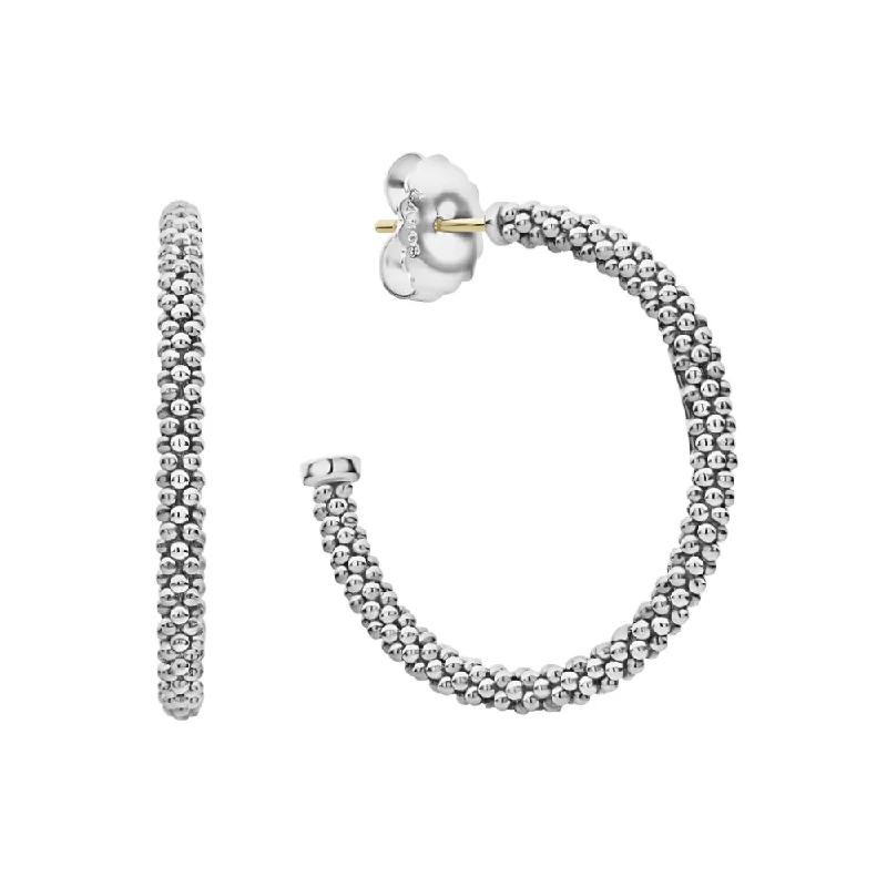 Tide motif earrings-Lagos Signature Caviar Hoop Earrings