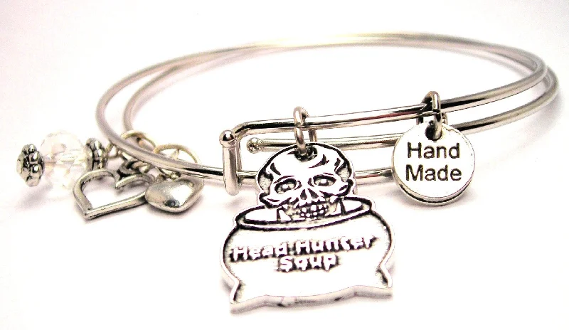 Subtle accent bangles-Head Hunter Soup Expandable Bangle Bracelet Set