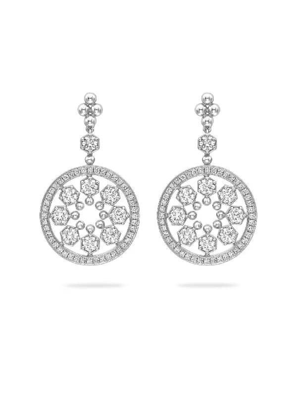 Fox charm earrings-Circus White Gold Diamond Earrings