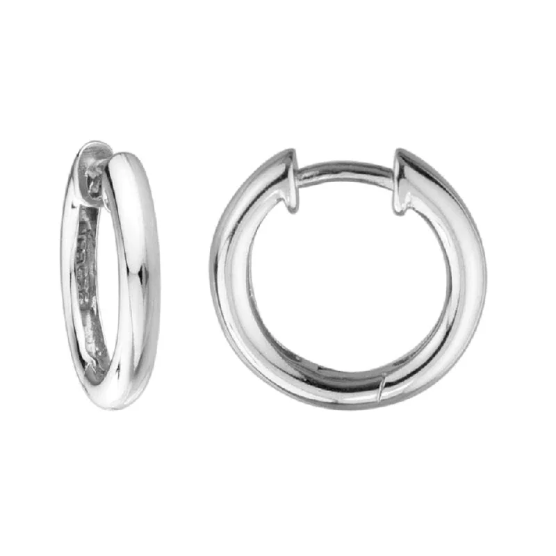 Pure crystal earrings-Sterling Silver Huggie Hoop Earrings