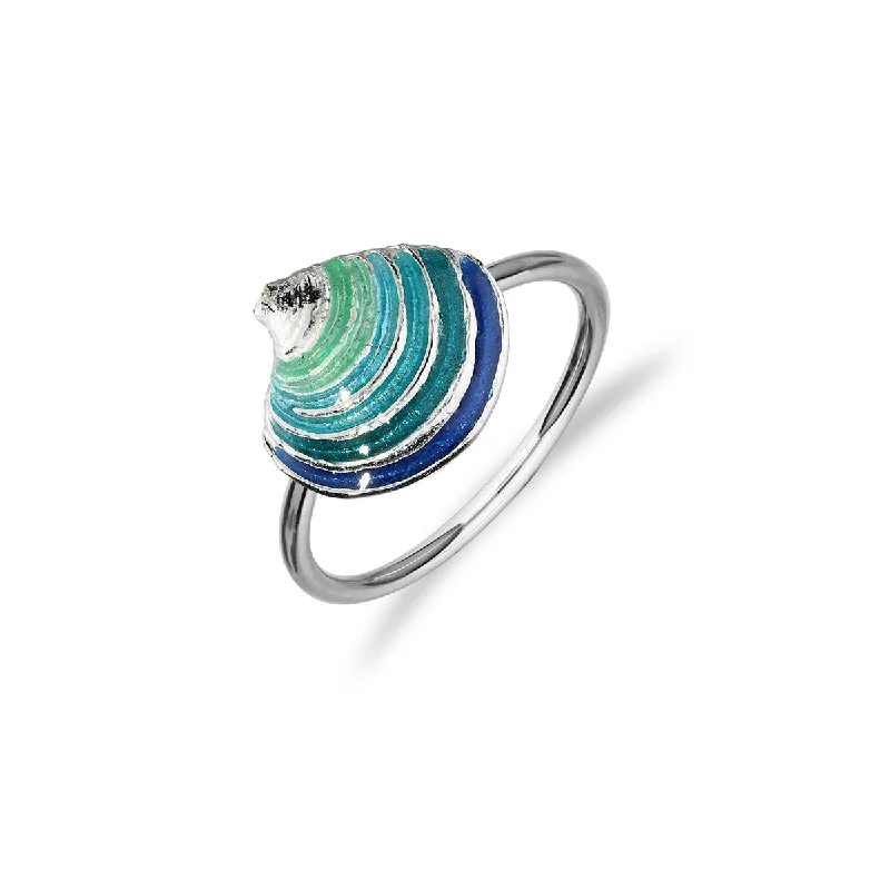 Beaded gem rings-Venus Enamelled Silver Ring FER 1