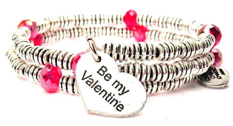 Faith charm bangles-Be My Valentine Curly Coil Wrap Style Bangle Bracelet