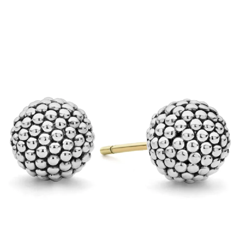 Thin bead earrings-Lagos Signature Caviar Stud Earrings