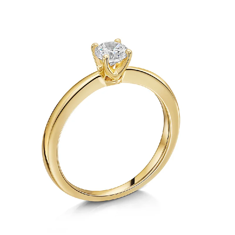 Tide design rings-Jools Gold Vermeil 0.5ct Brilliant Cut Cubic Zirconia Ring